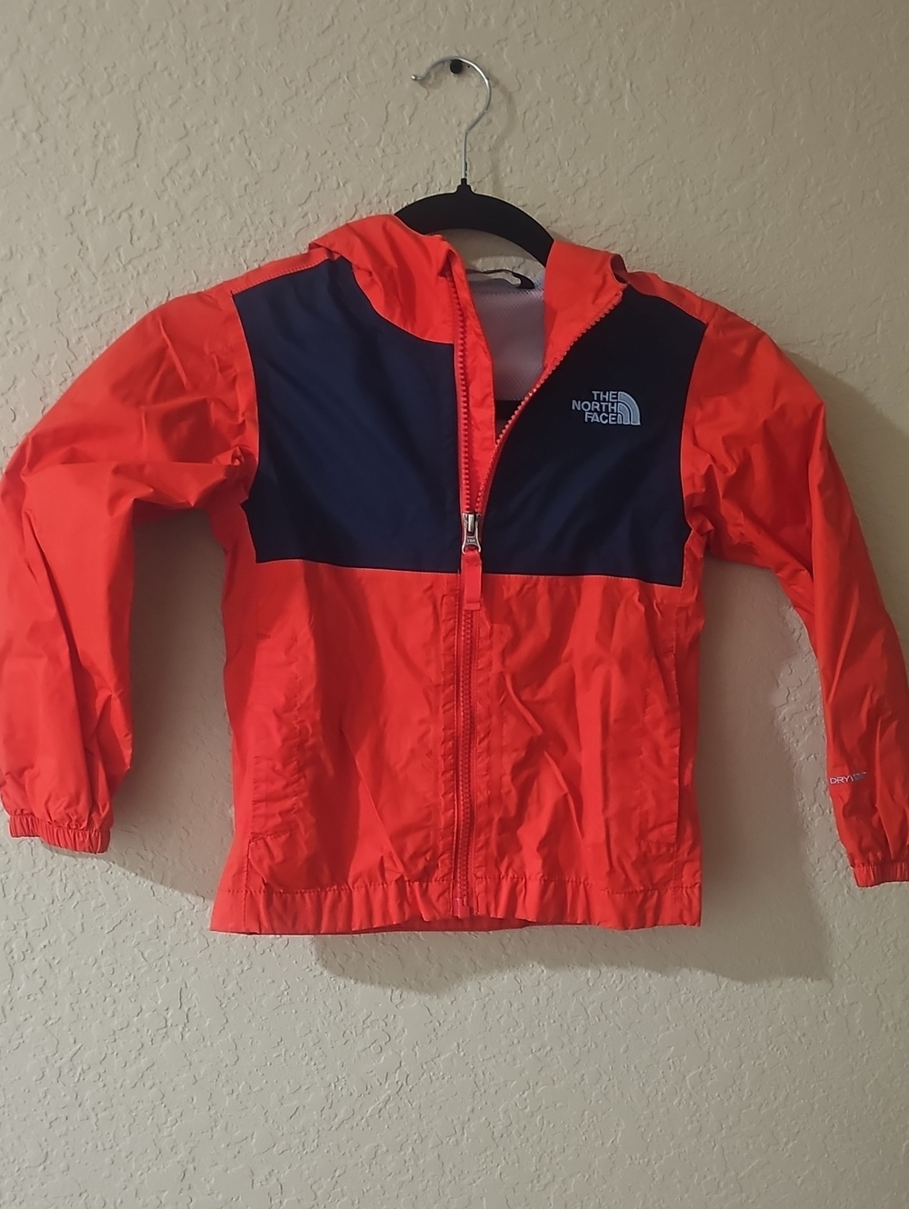 The North Face Orange Kids' Hooded Jacket with Navy Yoke